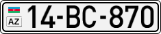 License plate of Azerbaijan, Cars