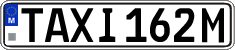 License plate of Malta, Taxi (TAXI 123A)