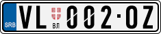 License plate of Serbia, Cars