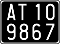 License plate of Italy, Cars (1927 year series)