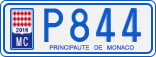 License plate of Monaco, Cars