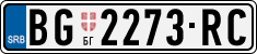 License plate of Serbia, Cars