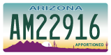 Arizona, Apportioned (AB-12345/AB12345)