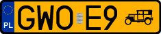 License plates of Poland, Oldtimers