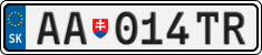 License plate of Slovakia, Cars