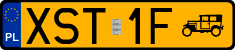License plates of Poland, Oldtimers