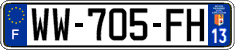French license plate, SIV (temporary)