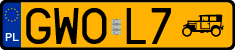 License plates of Poland, Oldtimers