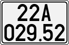 License plate of Vietnam, Cars
