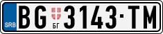 License plate of Serbia, Cars