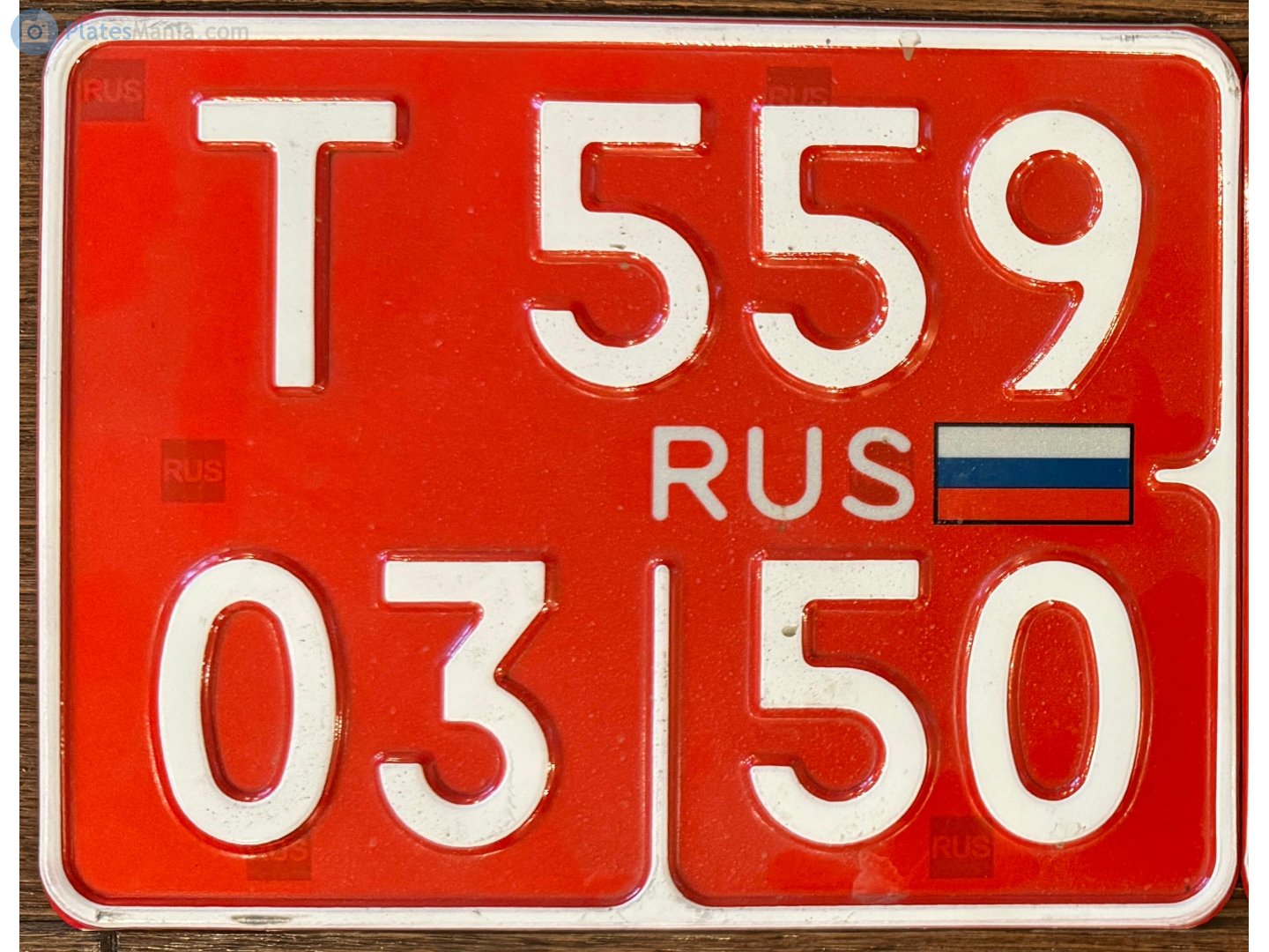 T 559 03 50, License plate without vehicle 