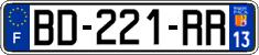French license plate, SIV (ordinary)