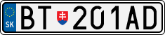 License plate of Slovakia, Cars
