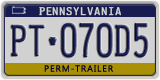 Pennsylvania, Specialty plates (AB-123XX)