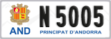 License plate of Andorra, Cars (A 1234)
