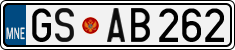 License plate of Montenegro, Cars