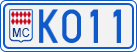 License plate of Monaco, Cars