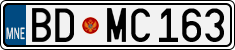 License plate of Montenegro, Cars