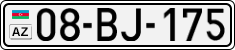 License plate of Azerbaijan, Cars