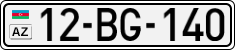 License plate of Azerbaijan, Cars