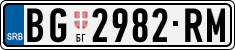 License plate of Serbia, Cars