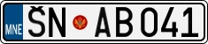 License plate of Montenegro, Cars