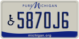 Michigan, Vehicles for disabled persons (1234A5)