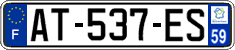 French license plate, SIV (ordinary)