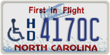 North Carolina, Vehicles for disabled persons (H/D 1234X)
