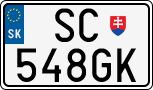 License plate of Slovakia, Cars