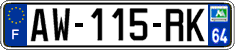 French license plate, SIV (ordinary)