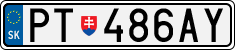 License plate of Slovakia, Cars