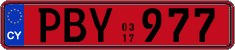 License plate of Cyprus, Rental cars