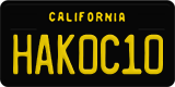 California, Vanity Plates