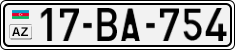 License plate of Azerbaijan, Cars