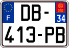 French license plate, SIV (ordinary)