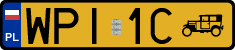 License plates of Poland, Oldtimers