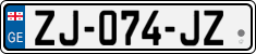 License plate of Georgia, Cars (2014)