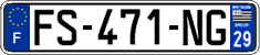 French license plate, SIV (ordinary)
