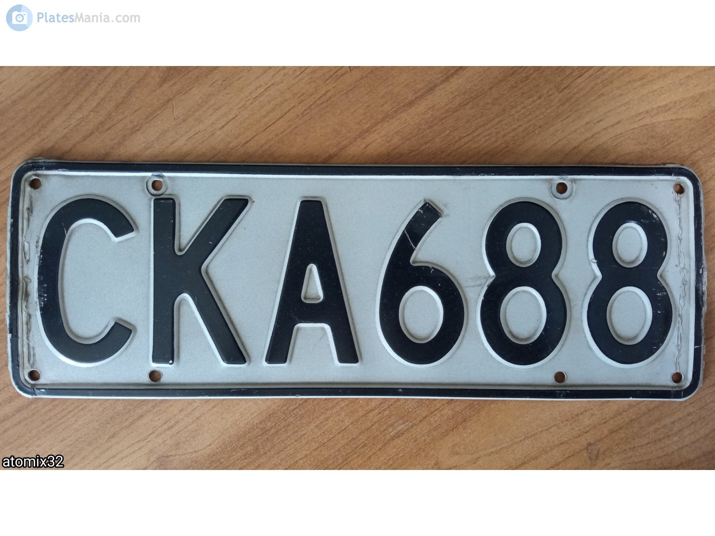 CKA688, License plate without vehicle 