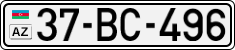 License plate of Azerbaijan, Cars