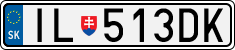 License plate of Slovakia, Cars