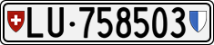 License plate of Switzerland, Cars