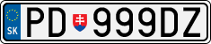 License plate of Slovakia, Cars