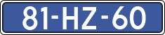 License plate of the Netherlands, Cars