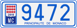 License plate of Monaco, Cars