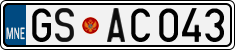 License plate of Montenegro, Cars