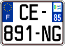 French license plate, SIV (ordinary)