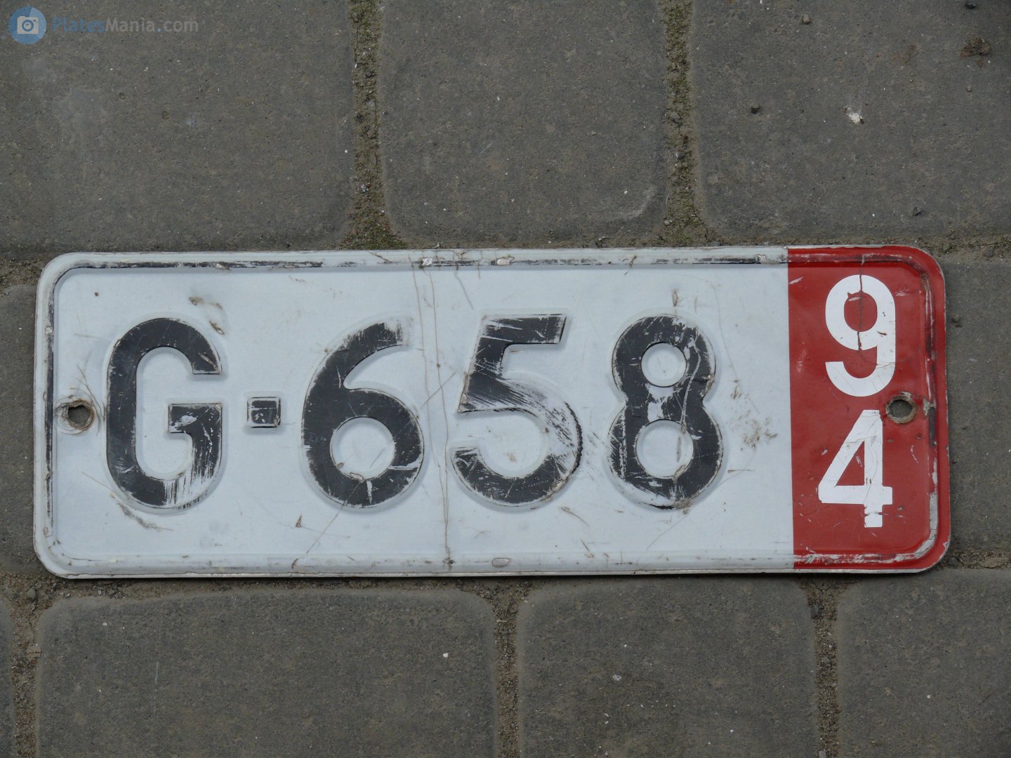 G-658, License plate without vehicle 