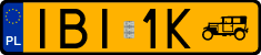 License plates of Poland, Oldtimers